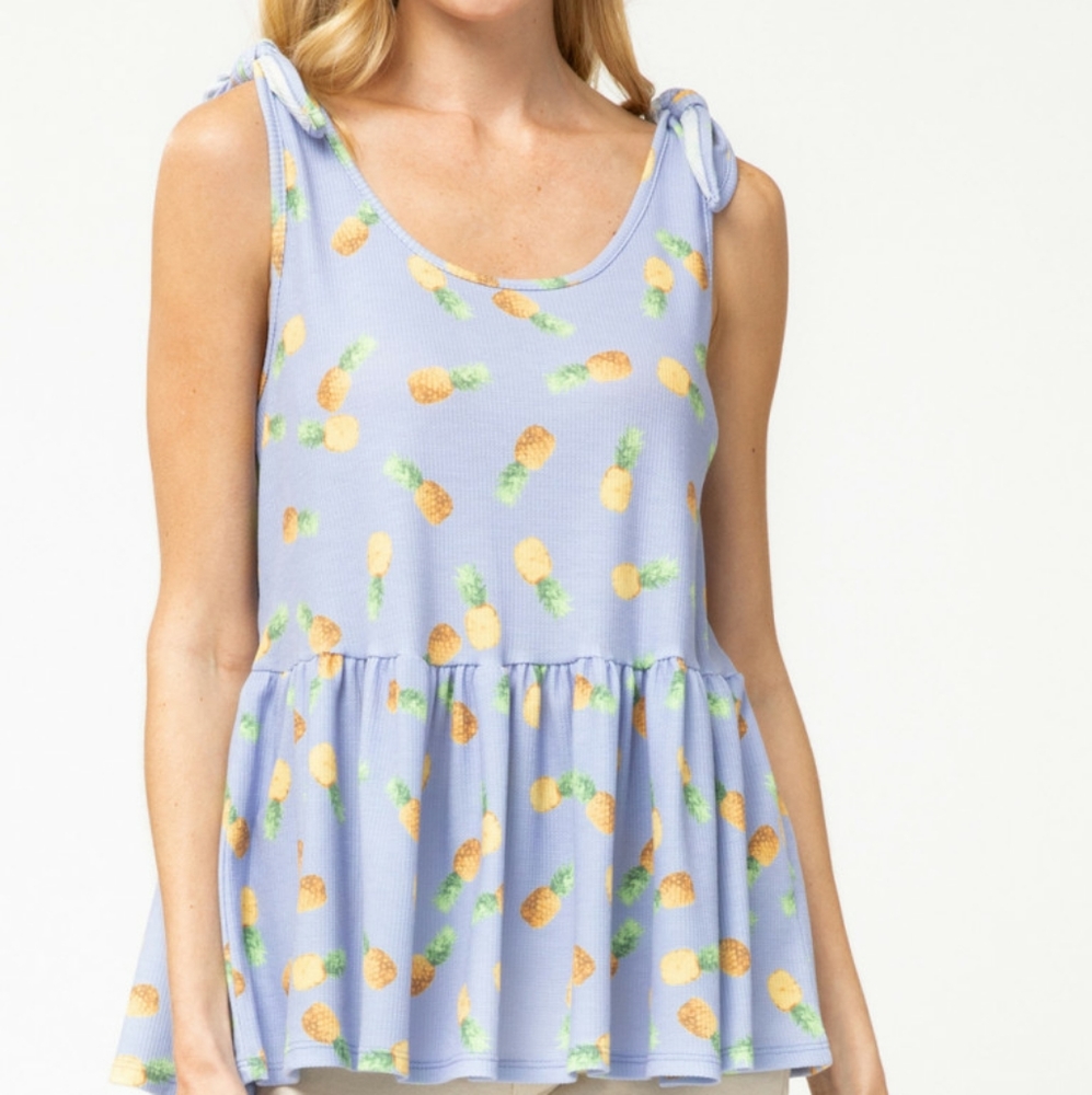 Pineapple Peplum Top - Picture 1 of 6
